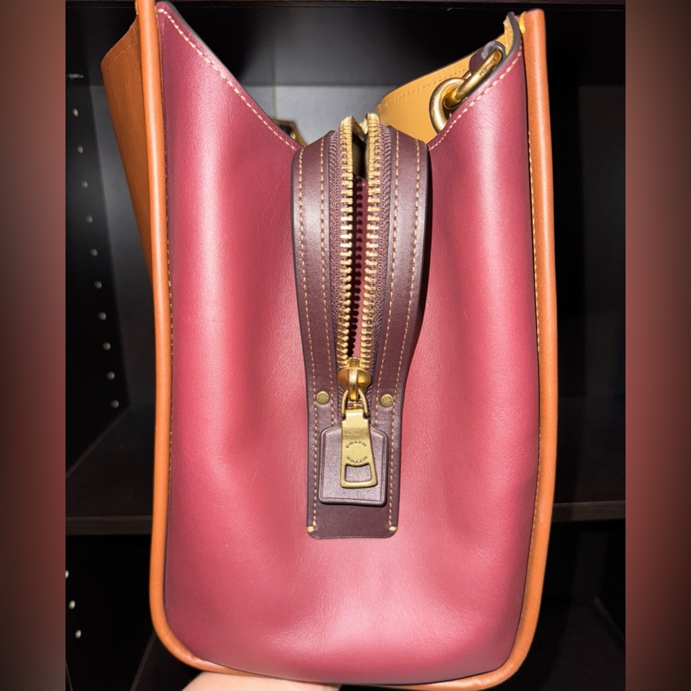 Coach Leather Tote Bag Brown with Gold Hardware - Picture 12 of 13